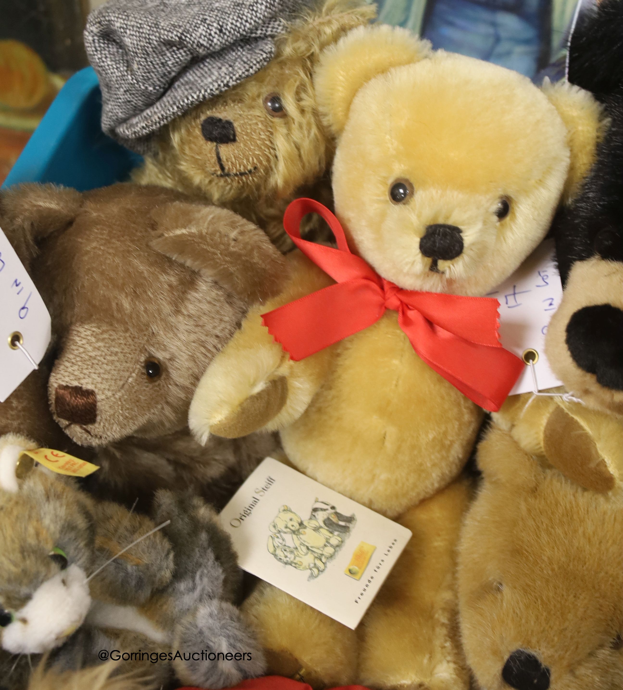 Nine assorted bears including Merrythought limited edition and a Merrythought Classic bear